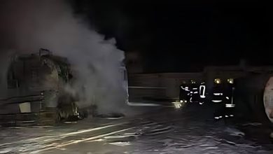 بركان من النيران يلتهم مزارع على مساحة 5 أفدنة