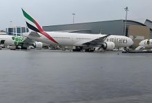 غرق المطارات في دبي بسبب الفياضانات
