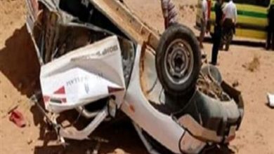 حادث انقلاب سيارة في صحراوي المنيا يؤدي إلى إصابة 5 أشخاص