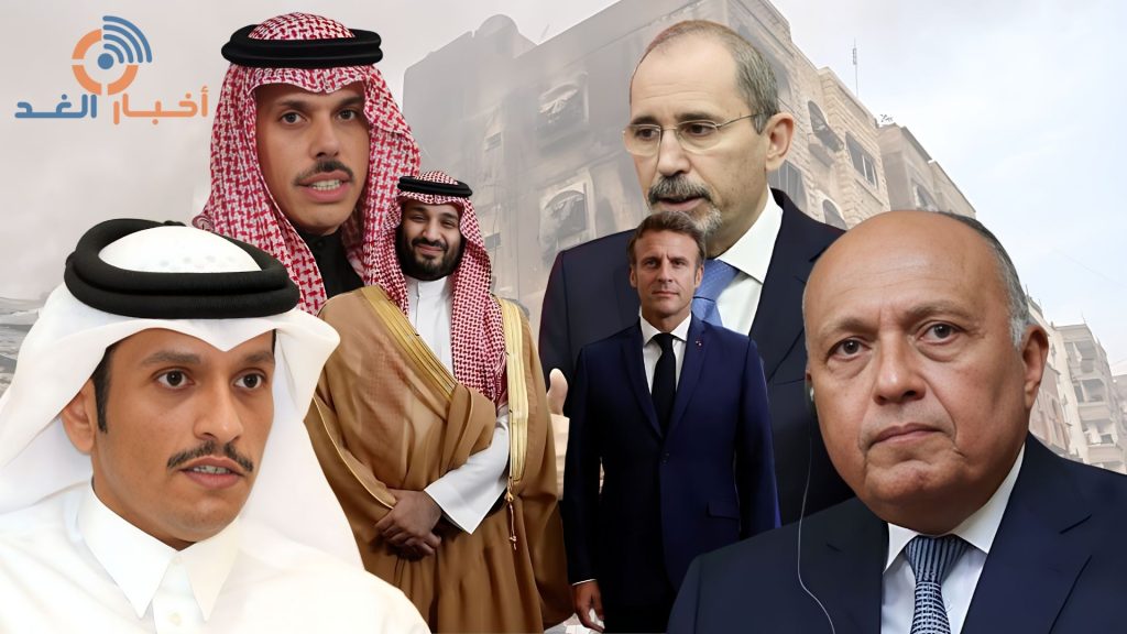 أربع دول عربية وماكرون يبحثان الوضع في قطاع غزة