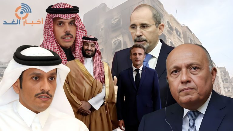 أربع دول عربية وماكرون يبحثان الوضع في قطاع غزة