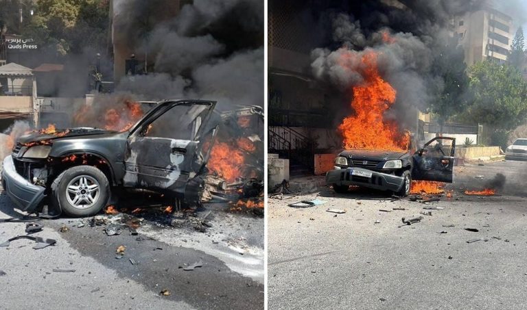 فشل محاولة اغتيال إسرائيلية في صيدا بلبنان : استهداف سيارة لمقاتل من حماس
