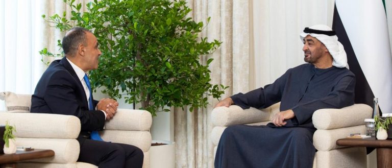 محمد بن زايد يستقبل وزير الخارجية المصري