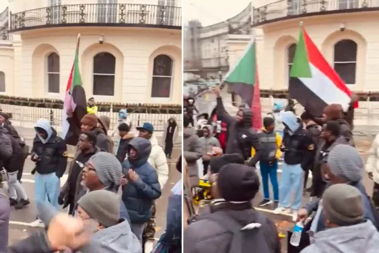 مئات السودانيين يتظاهرون أمام السفارة الإماراتية في لندن احتجاجًا على دعم “الدعم السريع”