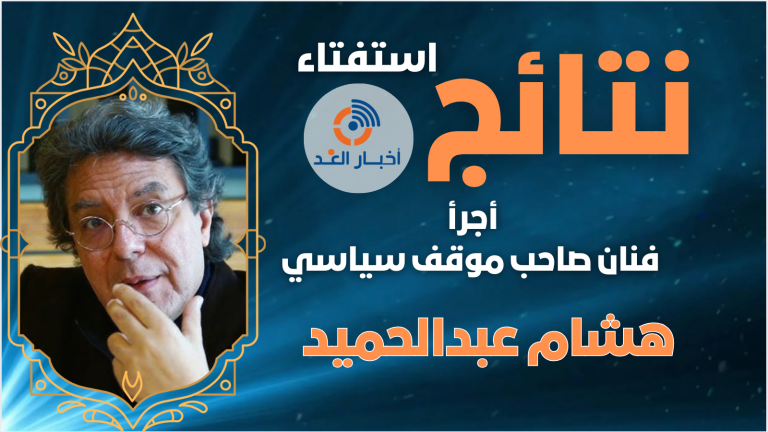 الفنان هشام عبدالحميد يحصل على لقب أجرأ فنان صاحب موقف سياسي لعام 2024 فى استفتاء اخبار الغد