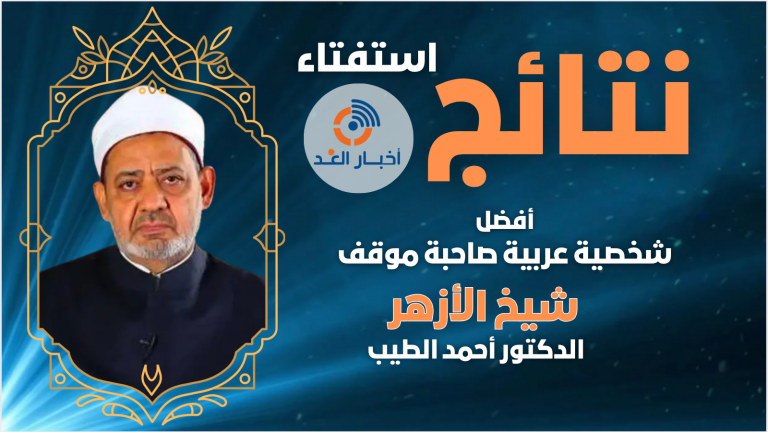 شيخ الأزهر الإمام الأكبر الدكتور أحمد الطيب يحصل على لقب أفضل شخصية عربية صاحبة موقف لعام 2024 فى استفتاء اخبار الغد