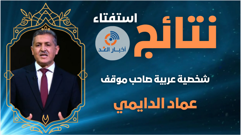 المهندس عماد الدايمي يتصدر استفتاء “أفضل شخصية عربية صاحب موقف” لعام 2024 على موقع “أخبار الغد”