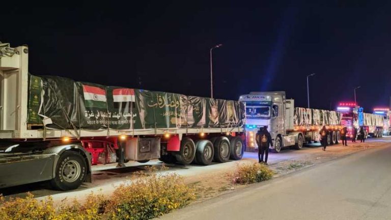 بيت الزكاة والصدقات يعلن وصول المساعدات الإنسانية لقطاع غزة بعد وقف العدوان