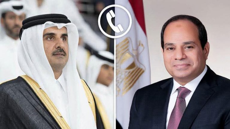 ‏السيسي يجري اتصالًا بأمير قطر ويؤكد دعم مصر الكامل للدوحة في مواجهة الاعتداءات الإيرانية