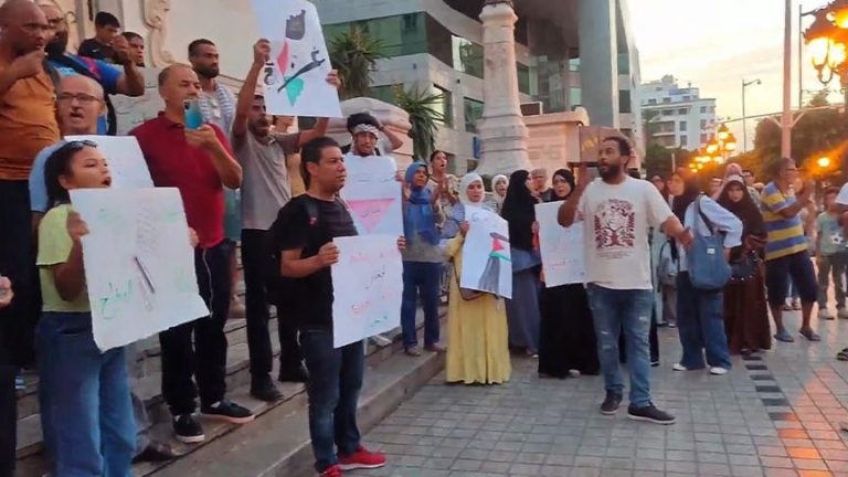 عشرات التونسيين يحتشدون وسط العاصمة رفضًا للإبادة في غزة