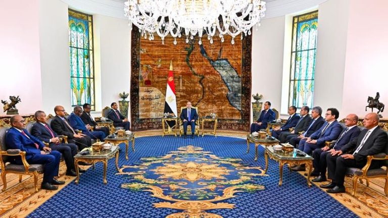 السيسي يبحث مع رئيس وزراء السودان جهود تسوية الأزمة ودعم إعادة الإعمار