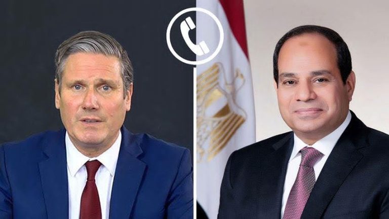 السيسي يؤكد لستارمر أن إقامة الدولة الفلسطينية المستقلة هي السبيل لتحقيق السلام الدائم