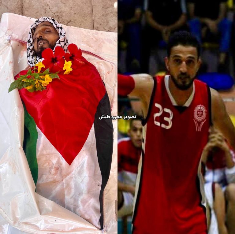 استشهاد نجم كرة السلة الفلسطيني محمد شعلان برصاص الاحتلال في خان يونس