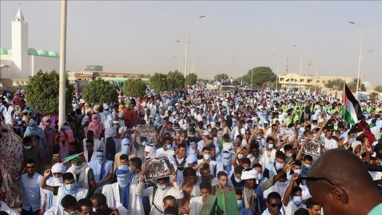 تظاهرات في نواكشوط أمام السفارة الأمريكية رفضا لهجوم الاحتلال على “أسطول الصمود”