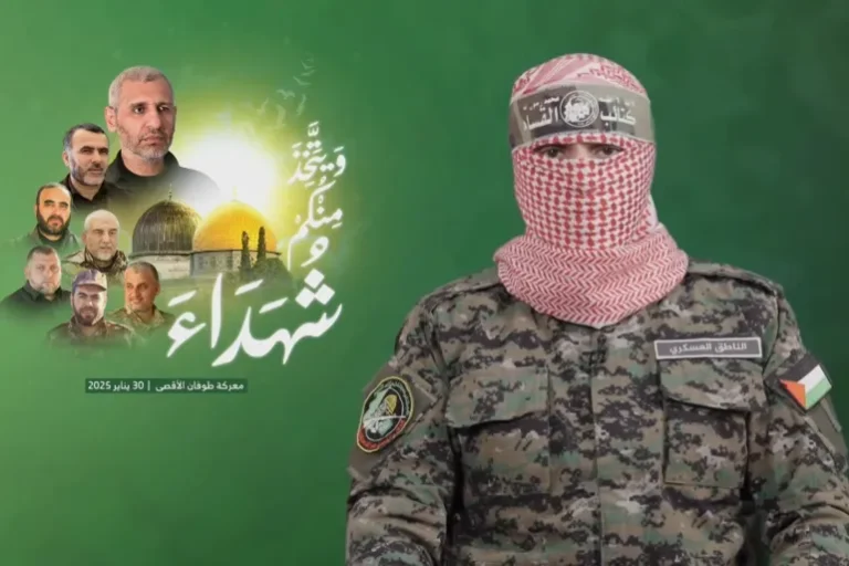 الناطق الجديد باسم القسام يعلن استشهاد أبو عبيدة السابق وعدد من أبرز القيادات العسكرية في الكتائب