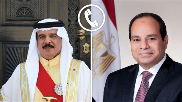السيسي وملك البحرين يشددان على حتمية البدء في إعادة إعمار غزة
