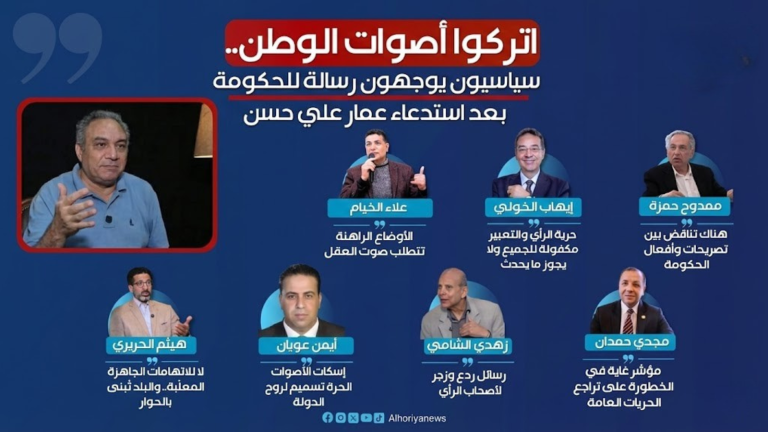 «اتركوا أصوات الوطن».. سياسيون ومثقفون يوجهون رسالة للحكومة بعد استدعاء عمار علي حسن