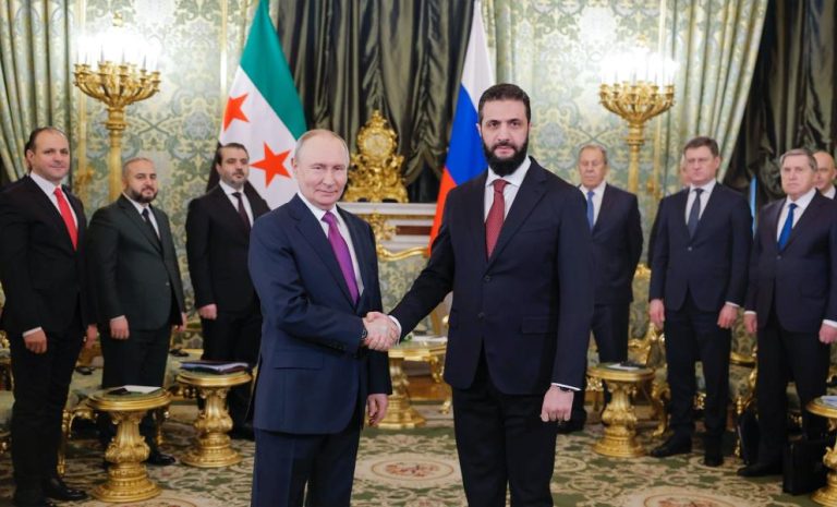بوتين يشيد بجهود الشرع للحفاظ على وحدة سوريا