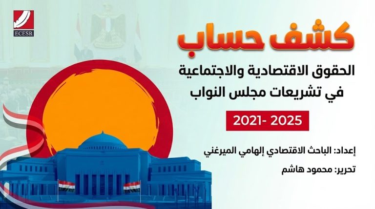 «كشف حساب».. دراسة توثيقية للمركز المصري ترصد حصيلة تشريعات الحقوق الاقتصادية والاجتماعية في برلمان 2021–2025