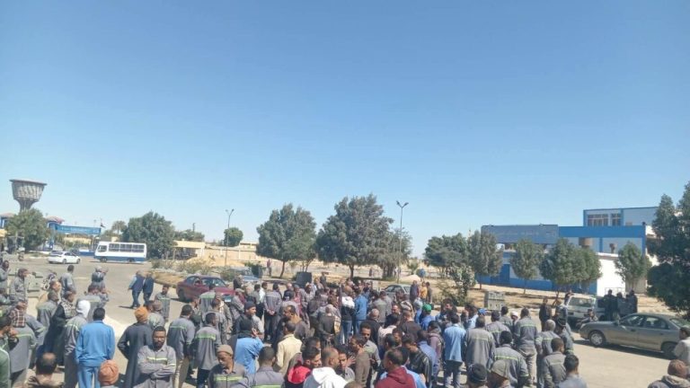 احتجاجات واسعة لعمالة شركة مصر للالومنيوم للمطالبة بالتثبيت والحد الادنى للاجور