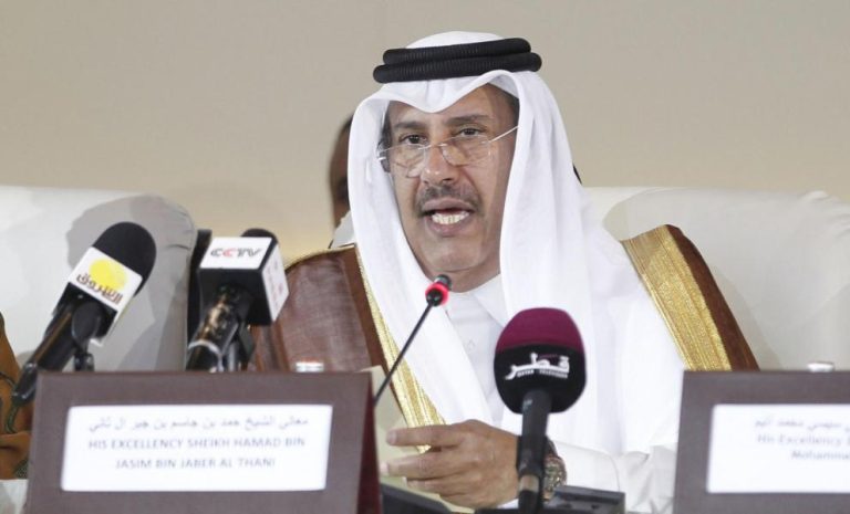 حمد بن جاسم يؤيد طرح ظريف ويدعو لاتفاق ينهي وقف الحرب
