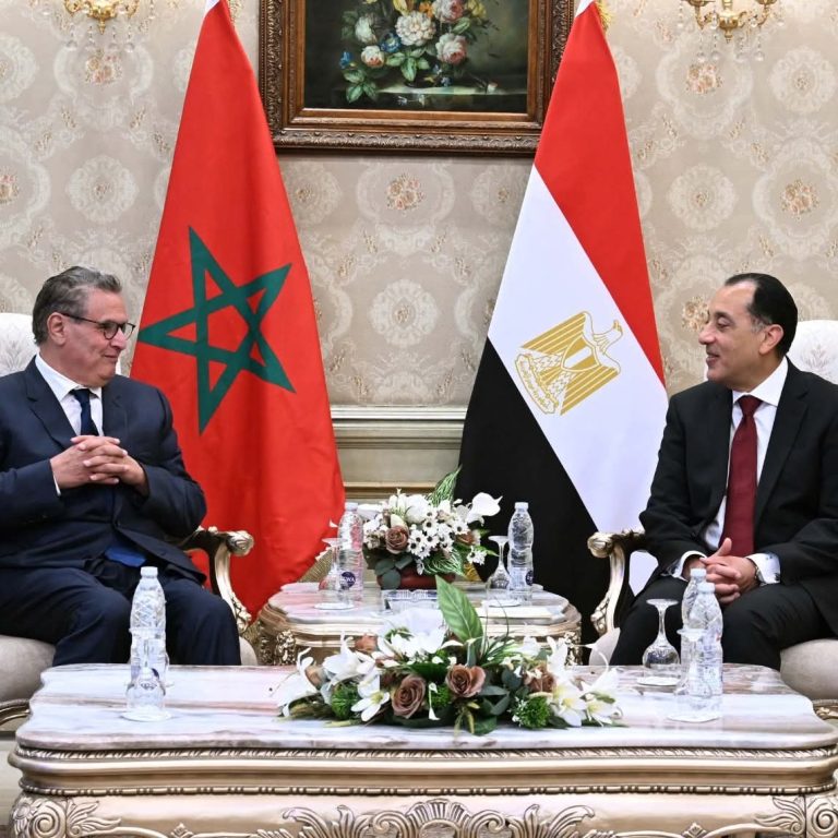 مصطفى مدبولي يستقبل نظيره المغربي في مطار القاهرة الدولي