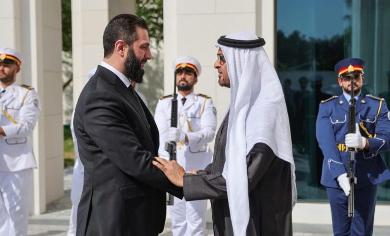 بن زايد والشرع يدعوان لمقاربات عربية تواجه التحديات