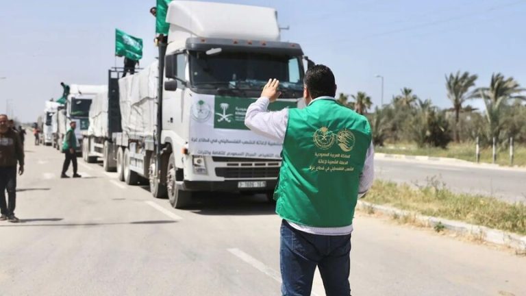 قافلة مساعدات سعودية جديدة تصل غزة لدعم النازحين في خان يونس ومدينة حمد