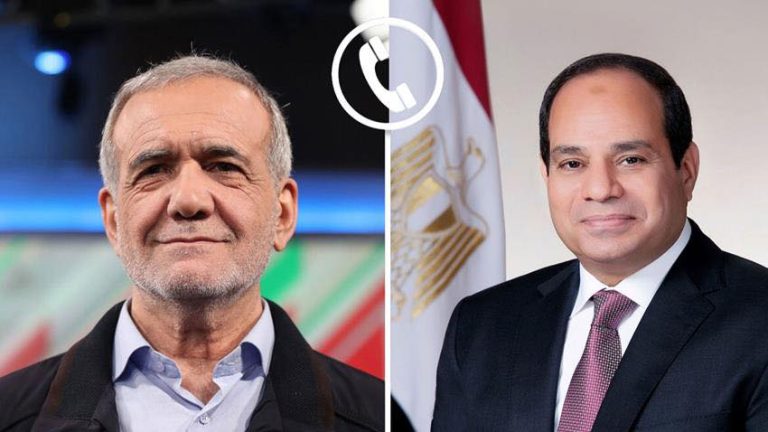 السيسي يؤكد للرئيس الإيراني دعم مصر للمسار التفاوضي ورفض أى تهديد لدول الخليج