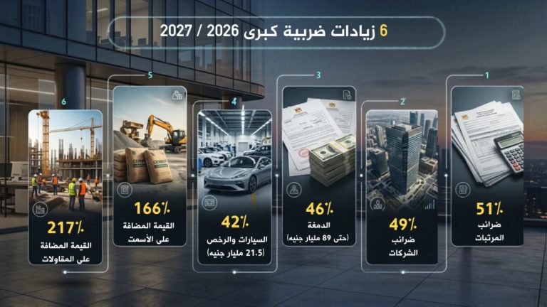 قفزات ضريبية في مشروع موازنة 2026/2027.. زيادات كبيرة في الحصيلة تزيد الأعباء على المواطنين