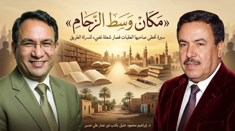 د. إبراهيم محمود خليل يكتب : «مكان وسط الزحام».. سيرة تخطى صاحبها العقبات فصار شعلة تضيء للسراة الطريق