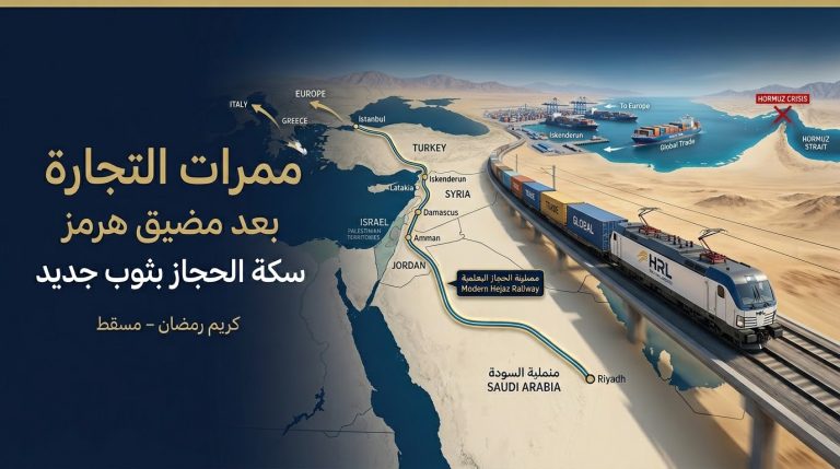 كريم رمضان يكتب : ممرات التجارة بعد مضيق هرمز تتجاوز إسرائيل… سكة الحجاز بثوب جديد