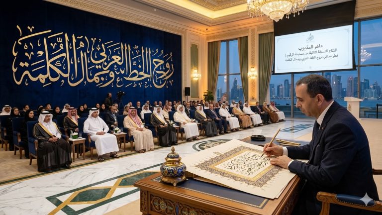 ماهر المذيوب يكتب: افتتاح النسخة الثانية من مسابقة قطر الدولية في الخط العربي «الرقيم»