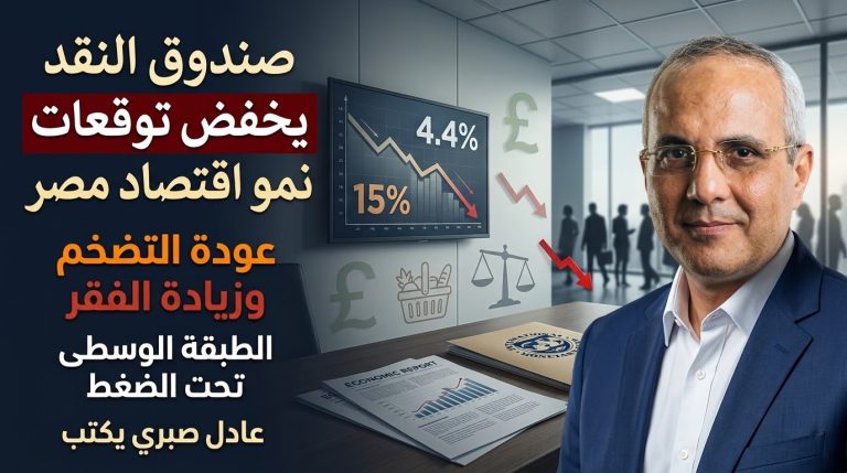 عادل صبري يكتب: صندوق النقد يخفض توقعات نمو اقتصاد مصر وسط عودة التضخم وزيادة الفقر