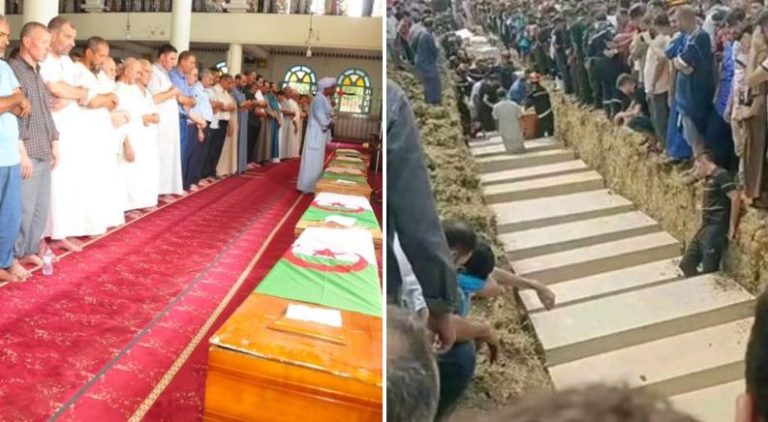 الجزائر.. تشييع جماعي لضحايا حرائق الغابات في جيجل