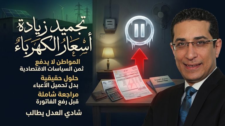شادي العدل يطالب بتجميد زيادة أسعار الكهرباء: المواطن لا يجب أن يدفع ثمن السياسات الاقتصادية