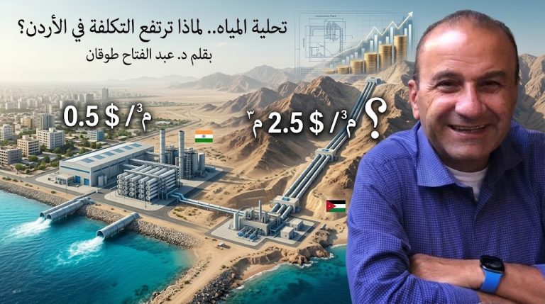 د. عبد الفتاح طوقان يكتب: تحليل تكلفة مشاريع تحلية المياه.. دراسة مقارنة بين مشروع تشيناي الهندي ومشروع الأردن