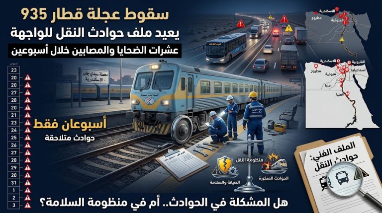 سقوط عجلة قطار 935 يعيد ملف حوادث النقل إلى الواجهة.. عشرات الضحايا والمصابين خلال أسبوعين