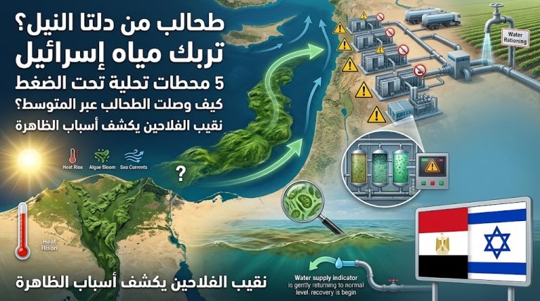 طحالب قادمة من دلتا النيل تربك منظومة المياه في إسرائيل.. ونقيب الفلاحين يكشف أسباب الظاهرة