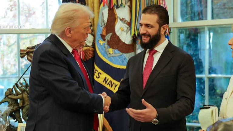 أحمد الشرع يحرج ترامب ساخرا بمنحة نيوجيرسي وبلازا مقابل الجولان المحتلة