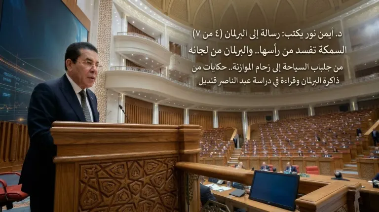 د.أيمن نور يكتب: رسالة إلى البرلمان (٤ من ٧)السمكة تفسد من رأسها.. والبرلمان من لجانه من جلباب السياحة إلى زحام الموازنة.. حكايات من ذاكرة البرلمان وقراءة في دراسة عبد الناصر قنديل