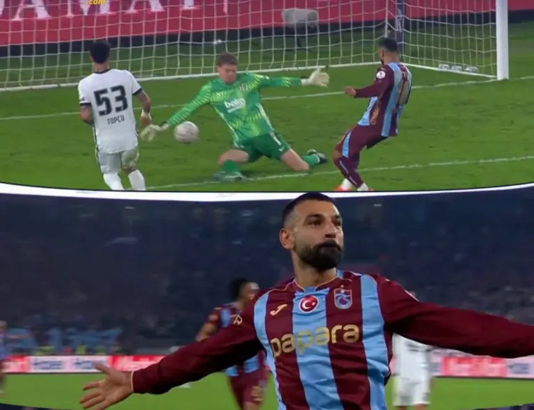 محمد صلاح يسجل الهدف الثاني لطرابزون سبور أمام بشكتاش