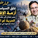 عمار علي حسن: غلق المجال السياسي أحد أسباب الأزمة الاقتصادية ومصر تحتاج إلى عقد اجتماعي يضمن الحرية وتداول السلطة